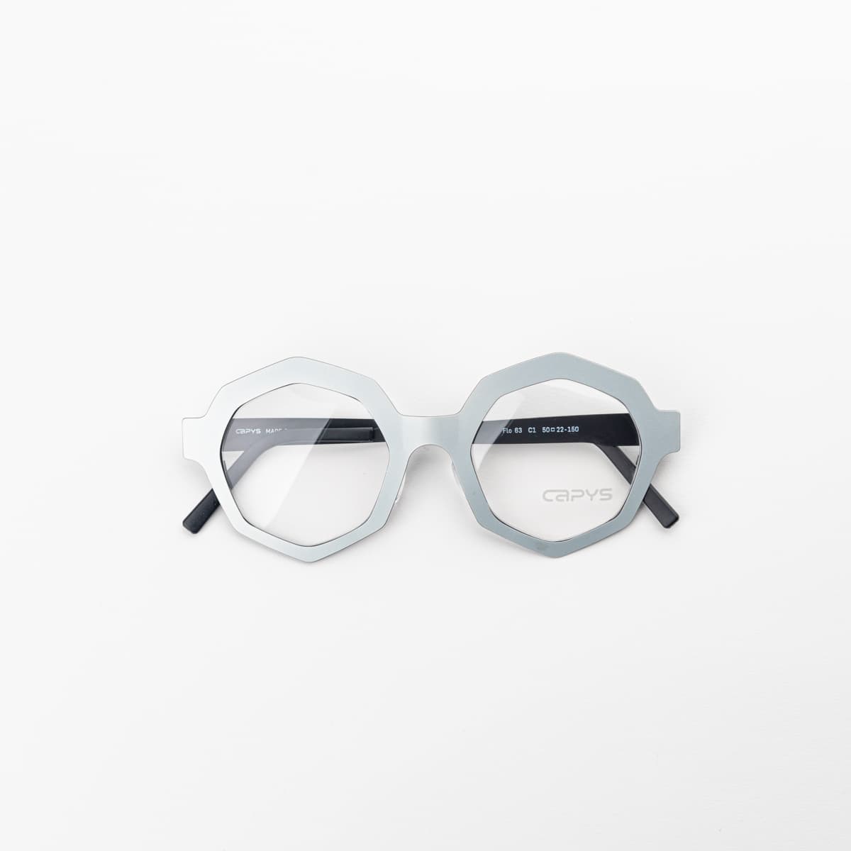 Flo 63 Argento — montatura Capys Eyewear | artigianato italiano